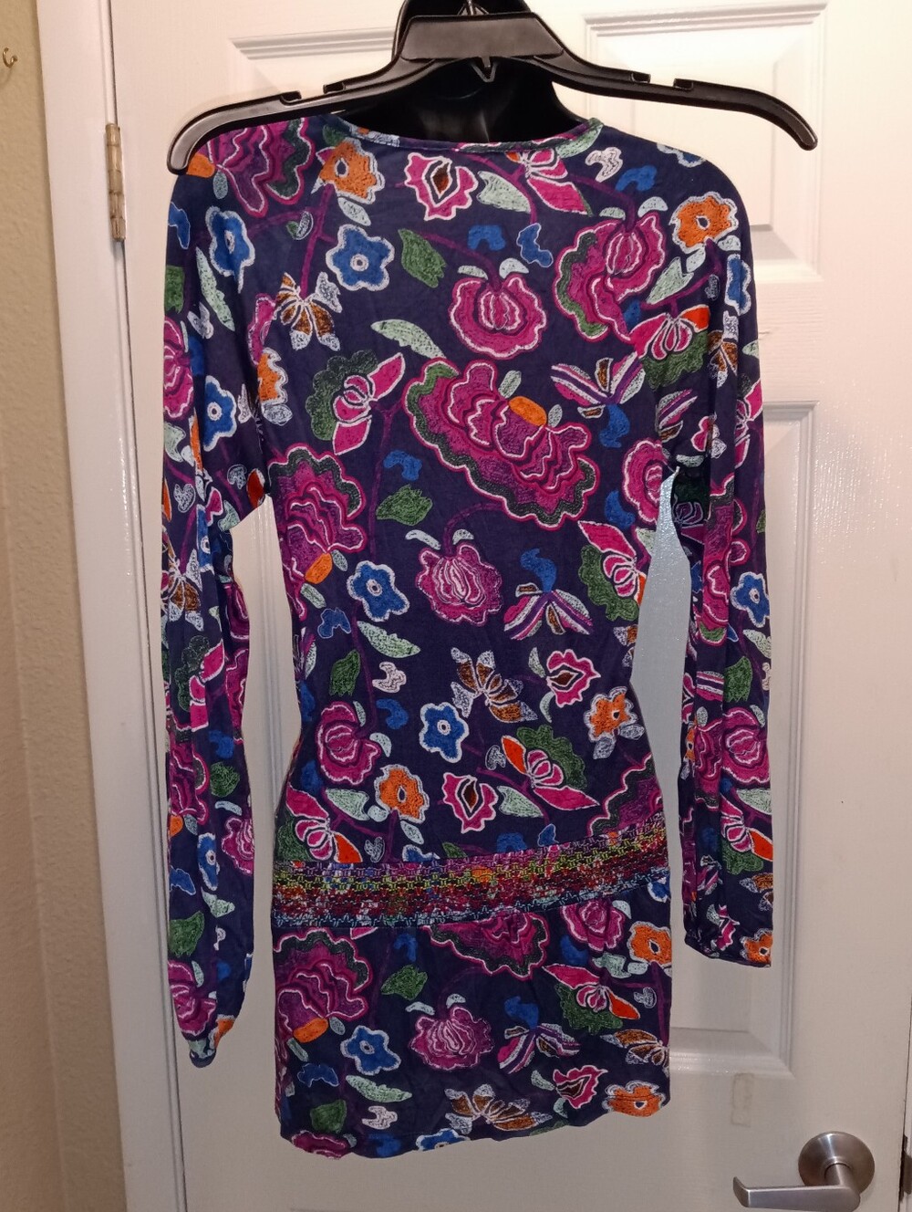 One September Floral Tunic Style Long Sleeve Top in Purple - Picture 2 of 5